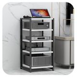 HiFi Raf, 5 Katlı Profesyonel Ses Rafı, AV Tutucu, CD Çalar için Yüksekliği Ayarlanabilir Stant, Stereo Amplifikatör, Saklama Dolabı