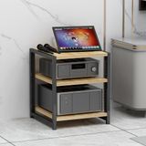 HiFi Standı, Ayarlanabilir 3 Katmanlı Kayıt Çalar Standı - CD Çalar, Vinil Depolama, Doğal Kaplama, Zemin Ayakta Stereo Kabin için Ahşap Hi-Fi Ses Rafı ve Medya Kulesi