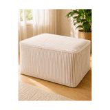 HİG HOME 42x53x20 Çizgili Baza Altı Saklama Hurcu – Büyük Boy Yorgan Battaniye Düzenleyici, Dayanıklı Fermuarlı Organizer