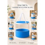 HİG HOME Şeffaf Saklama Hurcu Oyuncak Sepeti Kirli Çamaşır Sepeti Kıyafet Havlu Düzenleyici Fermuarlı Organizer