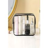 HİG HOME Siyah Renk Su Geçirmez Pvc Makyaj Ve Organizer Düzenleyici Seyahat Çantası