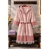 Hig Store %100 Pamuk Dokuma Kapüşonlu Cepli Unisex Pike Bornoz Ultra Yumuşak (M/l/xl) Beden - Bordo
