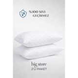 Hig Store 2 Adet Kapitone %100 Sıvı Su Geçirmez Yastık Alezi 50X70 Ebat Kapaklı - Beyaz - 50 x 70