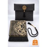 Hig Store 3 Parça Seccade Takımı Çeyizlik Hediyelik Gelin Damat Bohçası Umre Kabe Hac Mevlid Hediyelik Seccade Seti