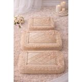 Hig Store 3'lü Broşlu Incili Fransız Güpür Çeyizlik Bohça Söz Nişan Gelin Damat Kadife Lüks Hurç Seti - Ahşap - 3 Adet - 60x40