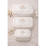 Hig Store 3'lü Gelindamat Figür Fransız Güpür Çeyizlik Bohça Söz Nişan Gelin Damat Hurç Seti 60X40/50X40/40X30 - Bej