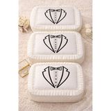 Hig Store 3'lü Gelindamat Figür Fransız Güpür Çeyizlik Bohça Söz Nişan Gelin Damat Hurç Seti 60X40/50X40/40X30 - Siyah
