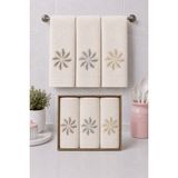 Hig Store 3'lü Kutulu %100 Pamuk Fransız Güpürlü Nakışlı Hediyelik Çeyizlik Mutfak Havlusu 30X50 Ebat - Ahşap - Siyah - 30 x 50 cm
