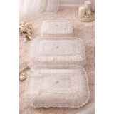 Hig Store 3'lü Prenses Figür Fransız Güpür Çeyizlik Bohça Söz Nişan Gelin Damat Ultra Lüks Kadife Hurç Seti - 1BW-Beyaz - 3 Adet - 60x40
