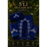 Hig Store 5’li Seccade Seti Kadife Kapitoneli Nakışlı Çeyizlik Gelin Nişan Bohçası 70×110 cm