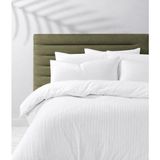 Hig Store Çift Kişilik Çizgili Saten Çarşafı Lastikli Nevresim Takımı Otel Tipi Yumuşak & Parlak Kutulu - 200 x 220 cm - Beyaz