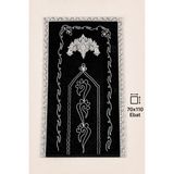 Hig Store Damat Motifli Damat Bohçası Hediyelik Çeyizlik Damat Seccade / Seccade Seti 3 Parça Hurç/seccade/tesbih - 70 x 110 cm - Siyah