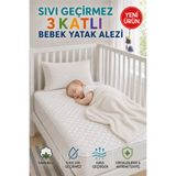 Hig Store Desert Touch %100 Pamuk Sıvı Geçirmez Kapitoneli 3 Katlı Bebek Çocuk Yatak Koruyucu Alez Beşik Anaokulu Kreş Alezi