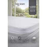Hig Store Ekomod %100 Pamuklu Sıvı Geçirmez Full Kenar Fitted Yatak Koruyucu Alez Tek-Çift-Battal-Yastık Boy - Beyaz - 180 x 200 cm