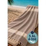 Hig Store Elmas Peştemal %100 Pamuk Saçaklı - 90X170 Ebat Plaj Havuz Spa Spor Sauna Seyahat Havlusu - 90 x 170 cm - Krem