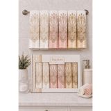 Hig Store Fransız Güpürlü Nakışlı Hediyelik Çeyizlik Gelin Damat Bohçası Kutulu %100 Pamuk Banyo Havlusu Havlu Seti 50X90 Ebat 6 Adet - 50 x 90 cm - Beyaz - Açık Gri