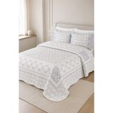 Hig Store Gündelik Çeyizlik Hediyelik Kapitone Desenli Çift Kişilik / Battal Boy Yatak Örtüsü Takımı Seti 250x260 Örtü 50x70 2 Adet Yastık Kılıfı