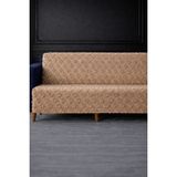 Hig Store Lüks Şönil Kaydırmaz Yıkanabilir Sakallı Koltuk Örtüsü - Çekyat Örtüsü - Oturma ve Sırt 170X210 Ebat - 170 x 210 cm - Bej
