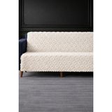 Hig Store Lüks Şönil Kaydırmaz Yıkanabilir Sakallı Koltuk Örtüsü - Çekyat Örtüsü - Oturma ve Sırt 170X210 Ebat - 170 x 210 cm - Kemik