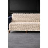 Hig Store Lüks Şönil Kaydırmaz Yıkanabilir Sakallı Koltuk Örtüsü - Çekyat Örtüsü - Oturma ve Sırt 170X210 Ebat - 170 x 210 cm - Krem