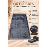 Hig Store Ortopedik Diz Ağrıtmayan 7 cm Visco Süngerli 80X120 Seccade Kadife Embos Üst Kumaş Çantalı - 80 x 120 cm - Gri