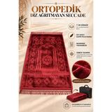 Hig Store Ortopedik Diz Ağrıtmayan 7 cm Visco Süngerli 80X120 Seccade Kadife Embos Üst Kumaş Çantalı - 80 x 120 cm - Kırmızı