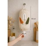 Hig Store Punch Panç Poşetlik Nakışlı - Poşet Düzenleyici - Poşet Organizeri 1 Adet 40X25 cm - 1BW-Beyaz - 40 x 25