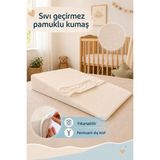 Hig Store Sıvı Geçirmez Pamuklu Yıkanabilir Fermuar Kılıflı Bebe Bebek Reflü Yatağı Yastığı - Güvenlik Kemeri Tasarım Ortopedik Sünger 60X40 Ebat - 40 x 60 cm - Beyaz
