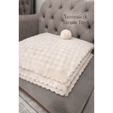 Hig Store Tavşan Tüyü Ithal Bubble Ultra Yumuşak Kaymaz Yıkanabilir Koltuk/çekyat Örtüsü 170X210 Büyük Ebat - 170 x 210 cm - Açık Bej