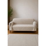 Hig Store Tavşan Tüyü Kare Dokulu Kaymaz Koltuk/Çekyat Örtüsü 170x210 cm