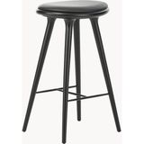 High Stool Bar Taburesi – Deri Oturaklı, Metal Ayaklı - Siyah