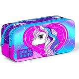High Unicorn Baskılı Iki Bölmeli Kalem Çantası - Kız Çocuk