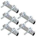 HIGHCRAFT 60200TTSD-5 Boru Tamir Kelepçesi 2'', Çift Cıvatalı, Paslanmaz Çelik (5 Paket), 2 inç x 6 inç Uzun, Krom