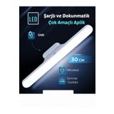 Hightek Dokunmatik Led Usb Şarjlı Aplik Kablosuz Mıknatıslı Lamba 3 Farklı Işık Rengi