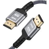 Highwings Yüksek Hızlı 4K HDMI Kablosu 25 FT, 18Gbps Yüksek Hızlı 2.0 Örgülü HDMI Kablosu, 4K HDR, HDR10, HDCP 2.2, ARC, Video 4K Ultra HD, 2160p, HD 1080p, 3D, Roku TV/HDTV/PS5/Blu-ray ile uyumlu