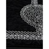 Higliving Kalpli Eşli Çift Gelin Damat Bohçası Çeyizlik Hediyelik Tesbihli Nakışlı Seccade / Seccade Seti 70 X110 - Siyah - Krem - Gümüş - 70 x 110 cm