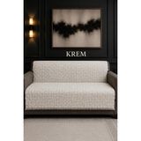 Higliving \ Labirent /desen / Modern / Dokuma / Koltuk Örtüsü / Iki Yönlü Saçaklı / Çekyat / Kanepe / Örtüsü 170X210 - 170 x 210 cm - Krem