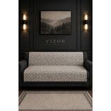 Higliving \ Labirent /desen / Modern / Dokuma / Koltuk Örtüsü / Iki Yönlü Saçaklı / Çekyat / Kanepe / Örtüsü 170X210 - 170 x 210 cm - Vizon