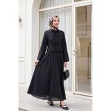 HİJABAYA önü Bağcıklı Eteği Astarlı Bürümcük Kimono Takım