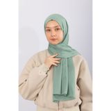 hijabchi Natural Krep Şal - Su Yeşili