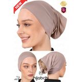 hijabchi Pratik Boru Bone - Arkası Açık Bone - Viskon Likralı - Açık Vizon