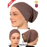 hijabchi Pratik Boru Bone - Arkası Açık Bone - Viskon Likralı - Koyu Vizon