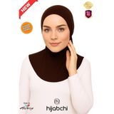 hijabchi XL Boyunluklu Tesettür Bonesi - Geniş Kalıp Viskon Kumaş - Diyabetik Bone - Acı Kahve