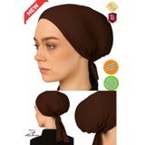 hijabchi XL Geniş Kalıp Tesettür İç Bonesi - Viskon Likralı Kumaş - Diyabetik Bone - Acı Kahve