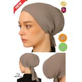 hijabchi XL Geniş Kalıp Tesettür İç Bonesi - Viskon Likralı Kumaş - Diyabetik Bone - Açık Vizon