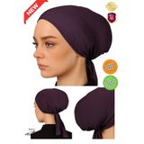 hijabchi XL Geniş Kalıp Tesettür İç Bonesi - Viskon Likralı Kumaş - Diyabetik Bone - Mürdüm
