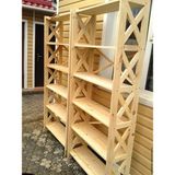 Hikioe Ikili Masif Çam/ladin Ahşap Kitaplık