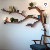 Hikioe Koyu Meşe Eğilen Ağaç Kitaplık/raf