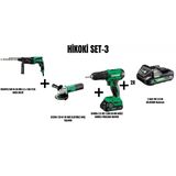 Hikoki Set-3 (830 W 26 Mm 3.2 J Sds Plus Kırıcı Delici+730 W 115 Mm Elektrikli Avuç Taşlama+50 Nm Akülü Darbeli Vidalama Matkap)