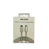 Hiksemi HS-HUB-CBC2C USB-C to USB-C Hızlı Şarj ve Veri Kablosu (60W, 1M) - Beyaz